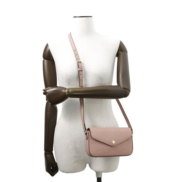 GUCCI GG Super Mini Shoulder Bag Leather Pink 772794 - Picture 3 of 15